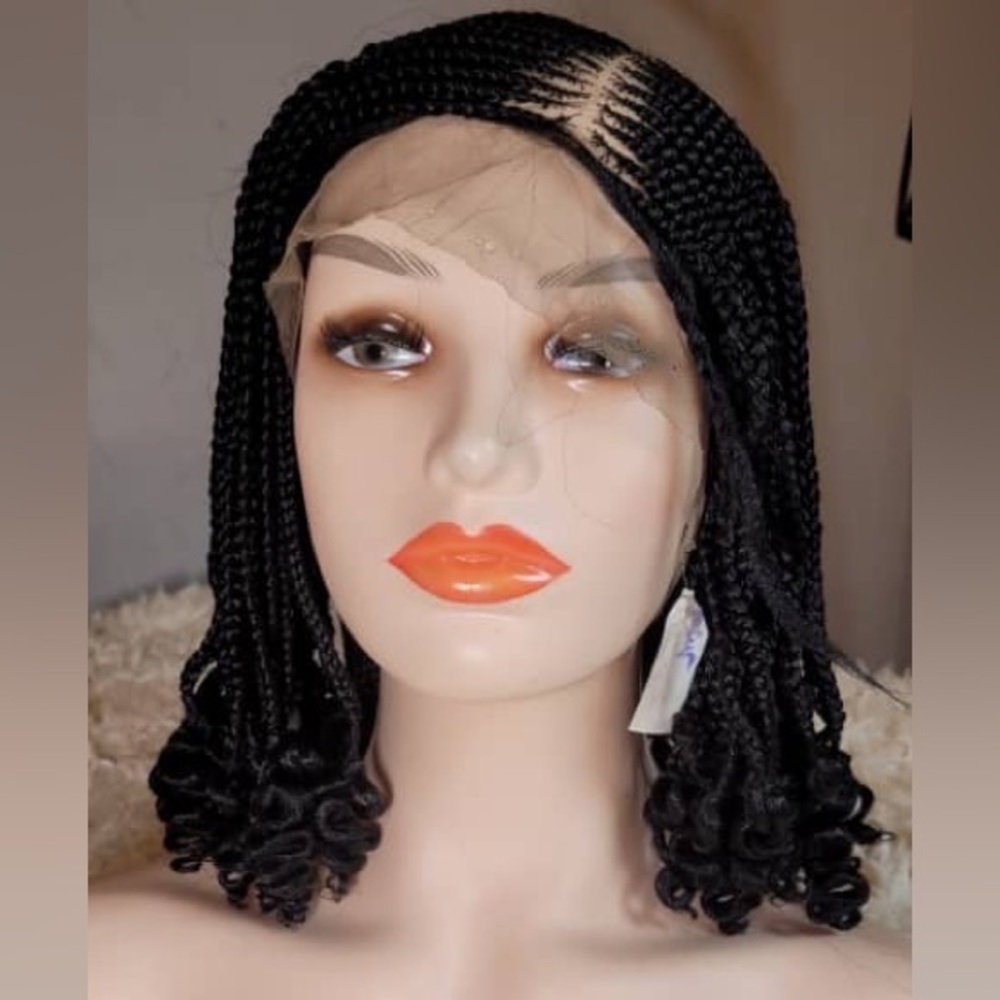 Black Braided Lace Front Wig